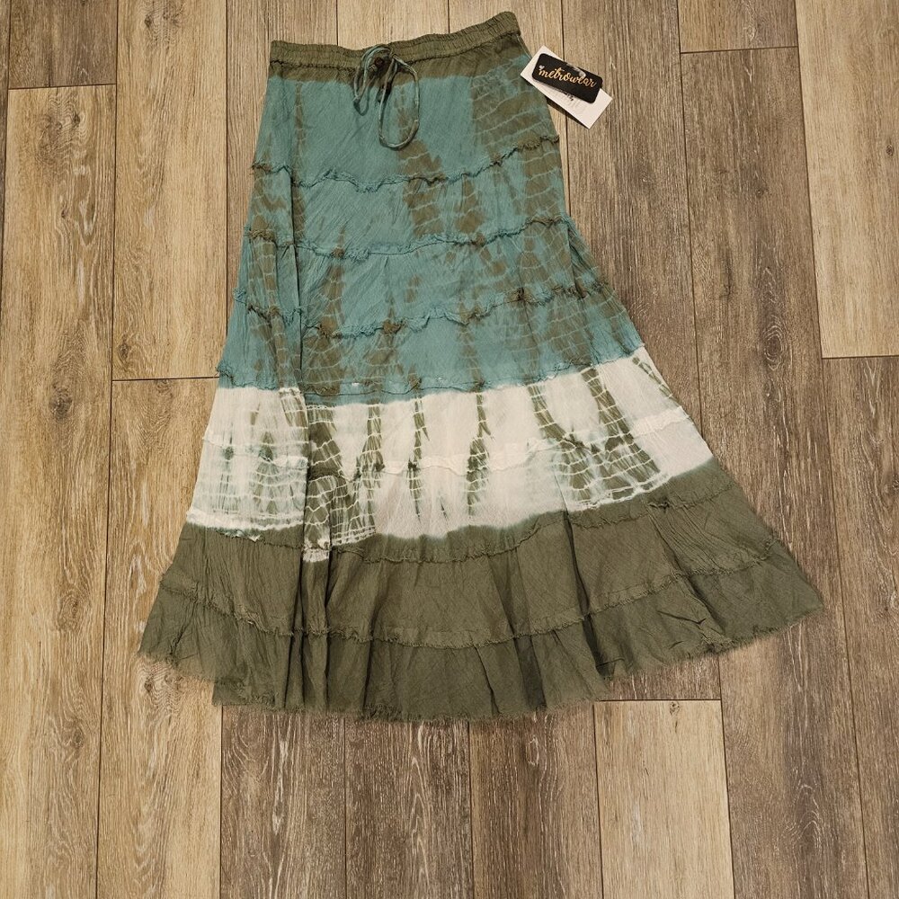 Metrowear Boho Skirt Size S earth tones